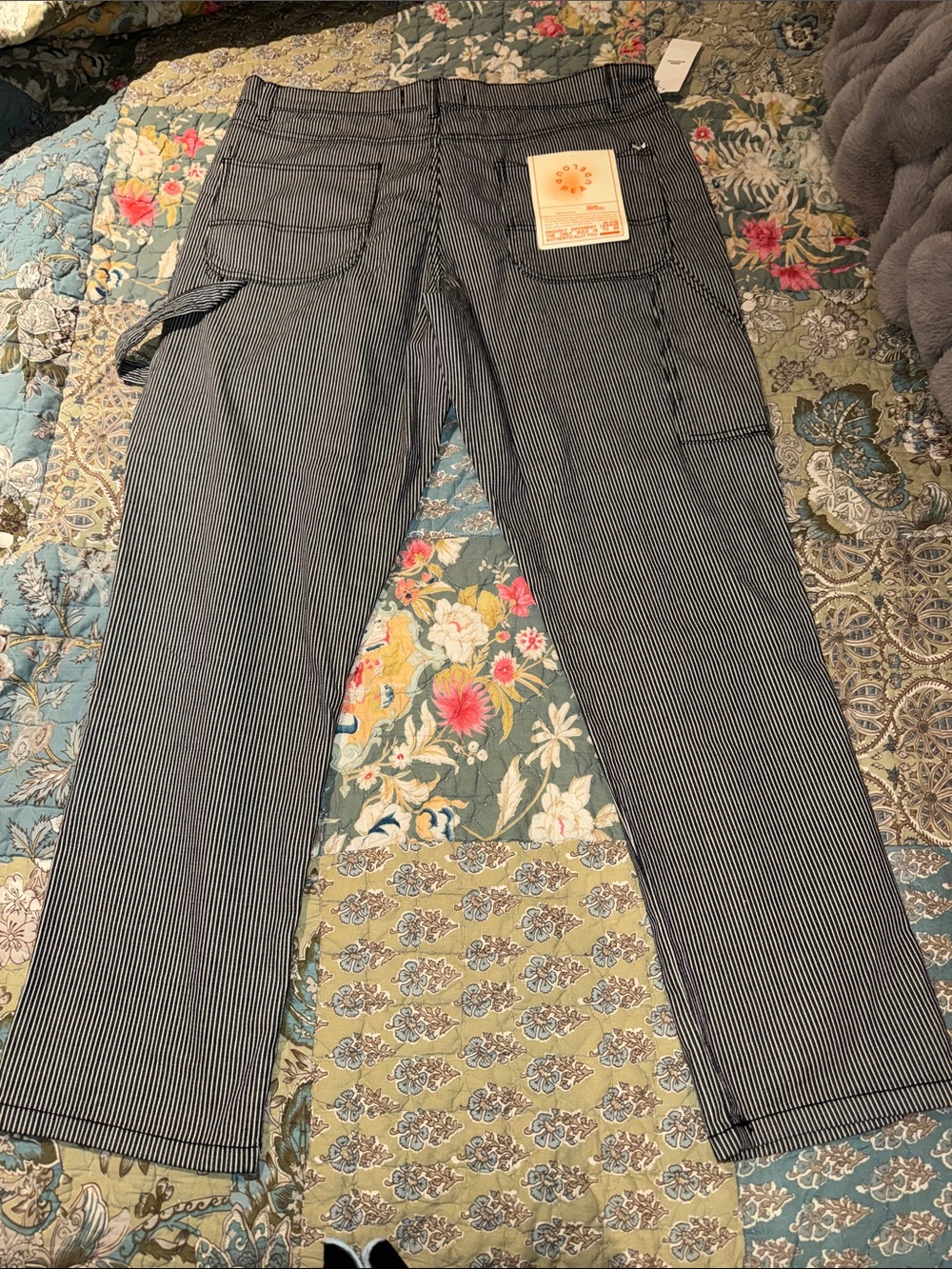 Women’s Straight-Leg Carpenter Jeans in Black/White Railroad Pinstripe